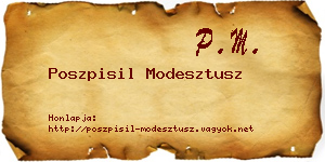 Poszpisil Modesztusz névjegykártya